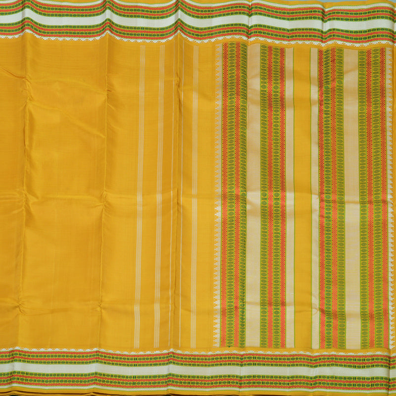 Hayagrivas Handloom Tumeric Yellow Kanjivaram Silk Saree KBE1585K9-1