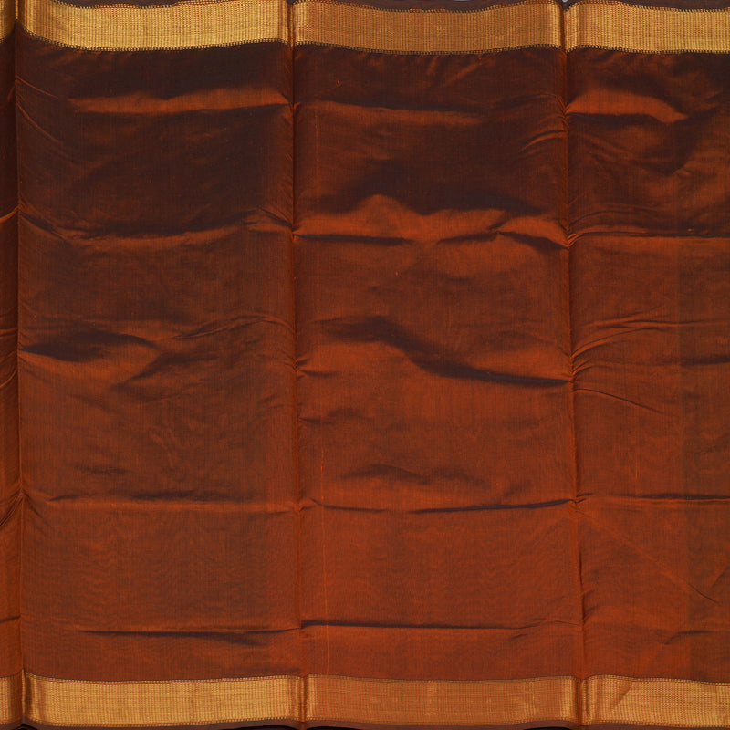 Hayagrivas Deep Rust Orange Pure Silk Cotton Saree KBE1587K1-21