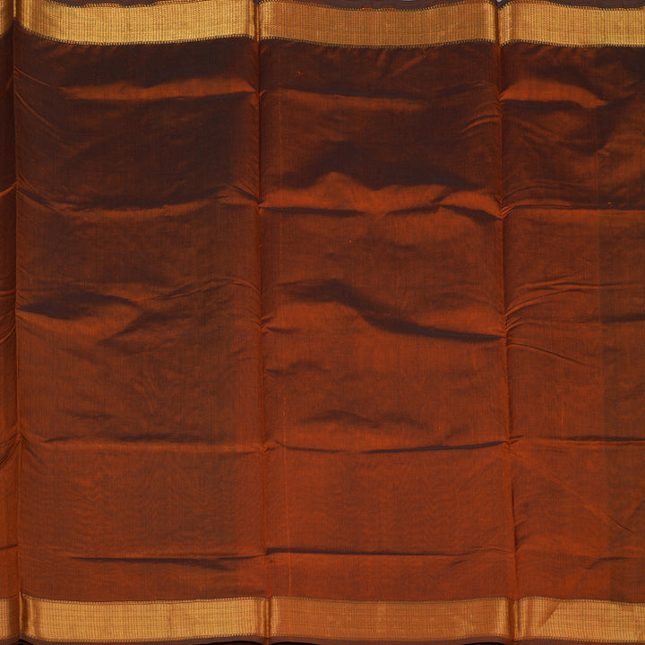 Hayagrivas Deep Rust Orange Pure Silk Cotton Saree KBE1587K1-21
