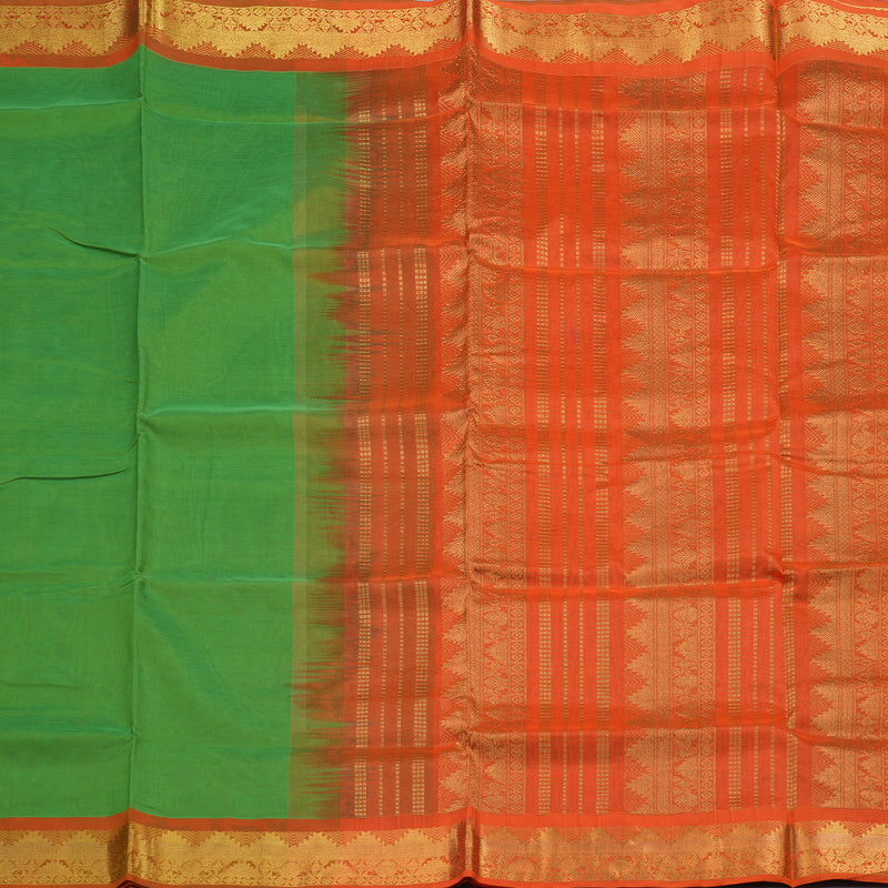 Hayagrivas Parrot Green Pure Silk Cotton Saree KBE1587K1-32