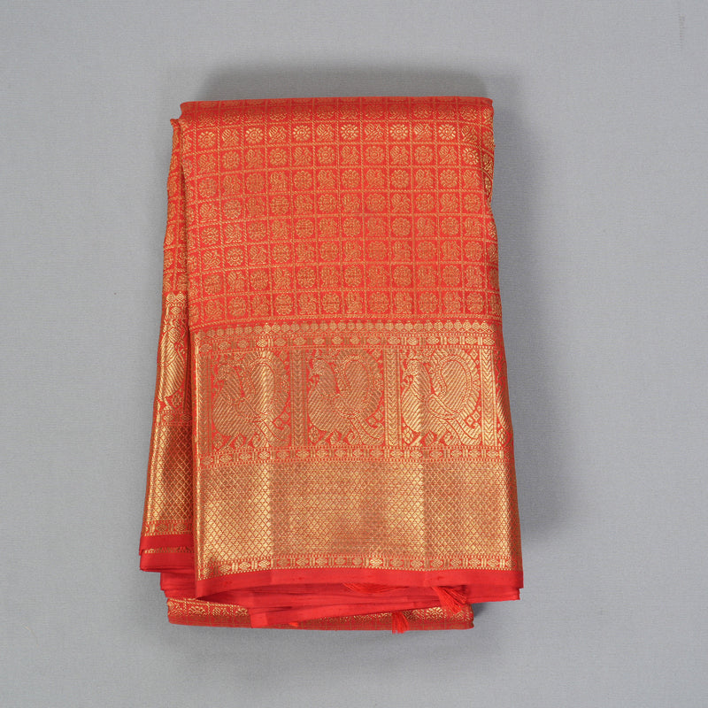Hayagrivas Handloom Red Kanjivaram Silk Saree KBE1588K1-1