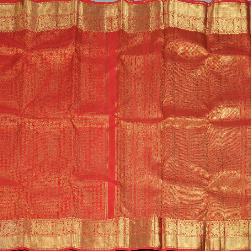 Hayagrivas Handloom Red Kanjivaram Silk Saree KBE1588K1-1