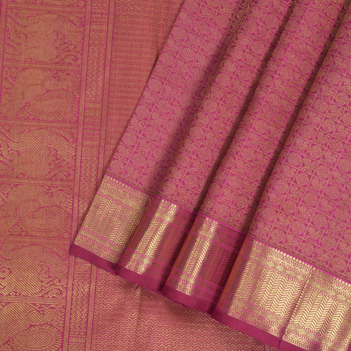 Hayagrivas Handloom Magenta Kanjivaram Silk Saree KBE1588K3-1