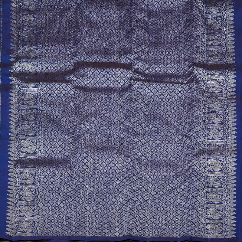 Hayagrivas Blue Handloom Kanjivaram Silk Saree KBE158D2-1