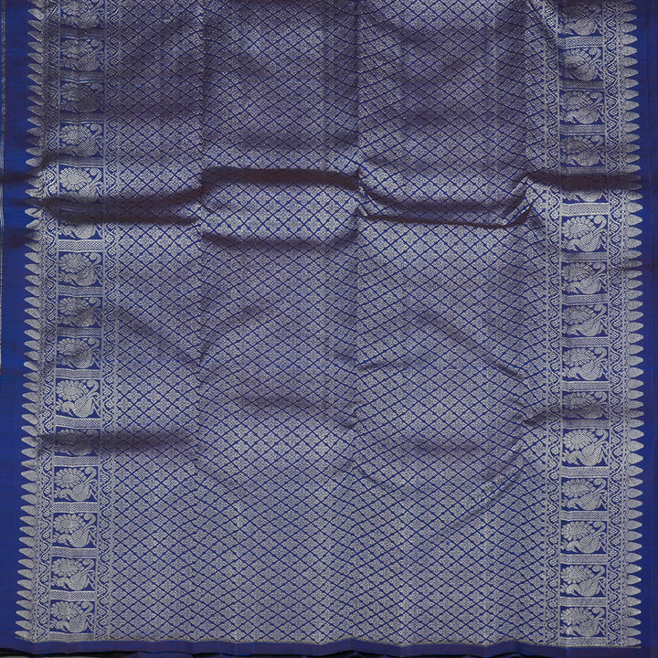 Hayagrivas Blue Handloom Kanjivaram Silk Saree KBE158D2-1