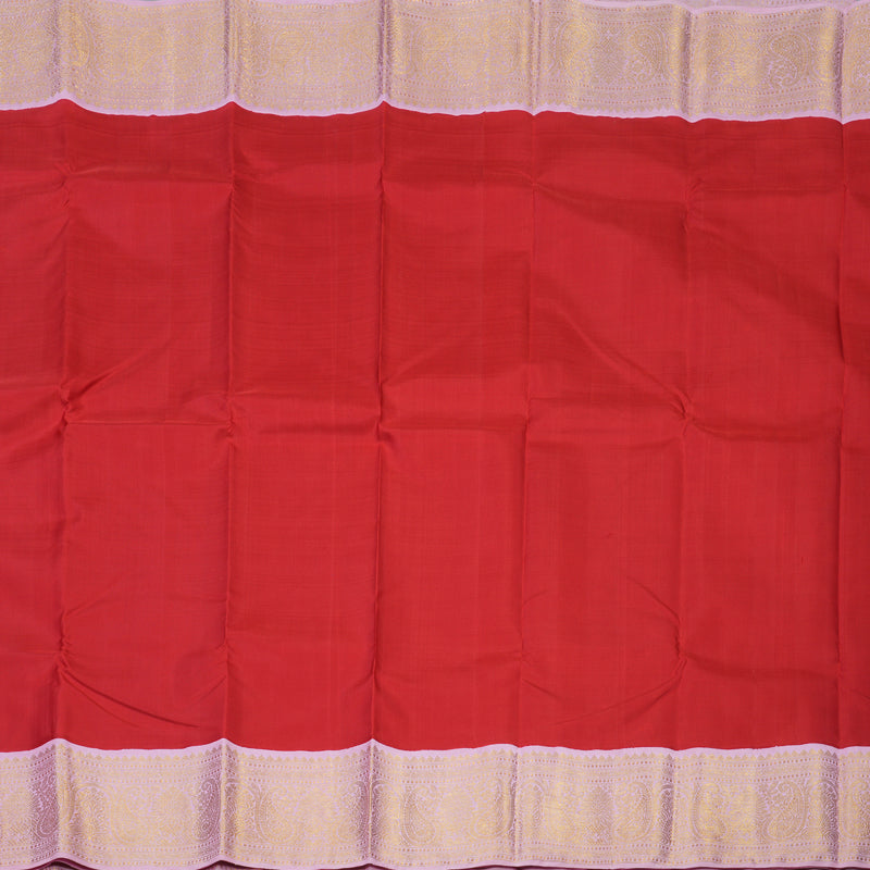 Hayagrivas Handloom Red Kanjivaram Silk Saree with Baby Pink Border KBE1594K2-1