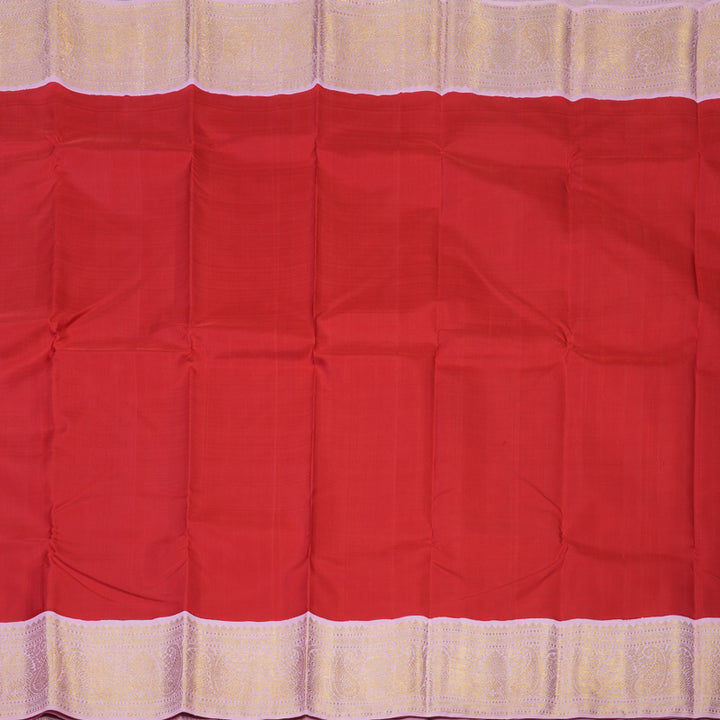 Hayagrivas Handloom Red Kanjivaram Silk Saree with Baby Pink Border KBE1594K2-1