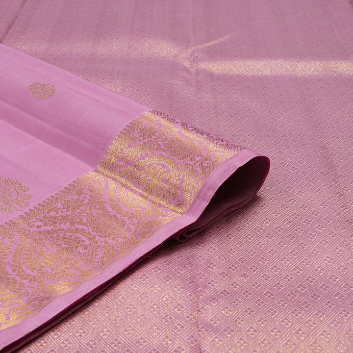 Hayagrivas Handloom Lavendar Pink Kanjivaram Silk Saree KBE1594K5-1