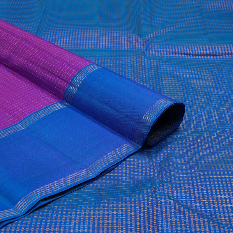 Hayagrivas Handloom Purple Kanjivaram Silk Saree with Peacock Blue border KBE1597K2-2