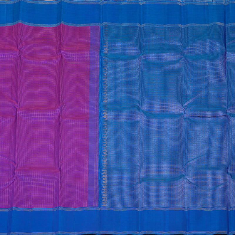Hayagrivas Handloom Purple Kanjivaram Silk Saree with Peacock Blue border KBE1597K2-2