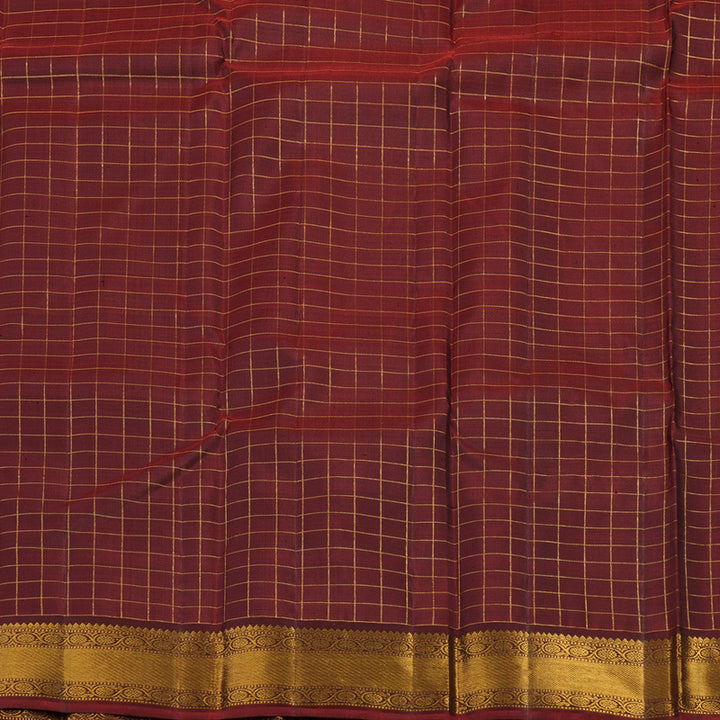Hayagrivas Handloom Ink Blue Kanjivaram Silk Saree with Araku Maroon border KBE1597K7-8