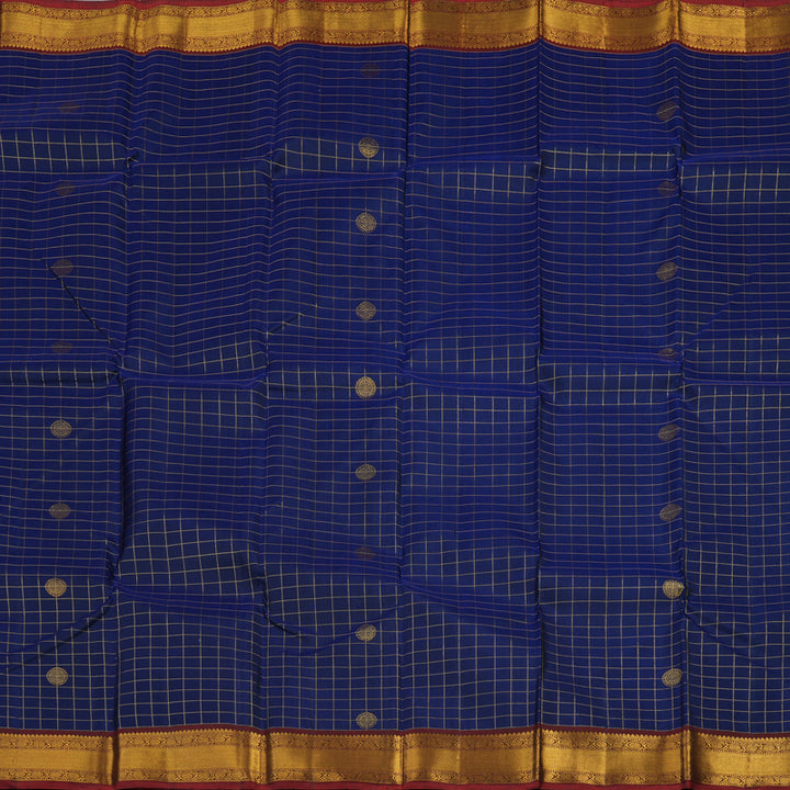 Hayagrivas Handloom Ink Blue Kanjivaram Silk Saree with Araku Maroon border KBE1597K7-8