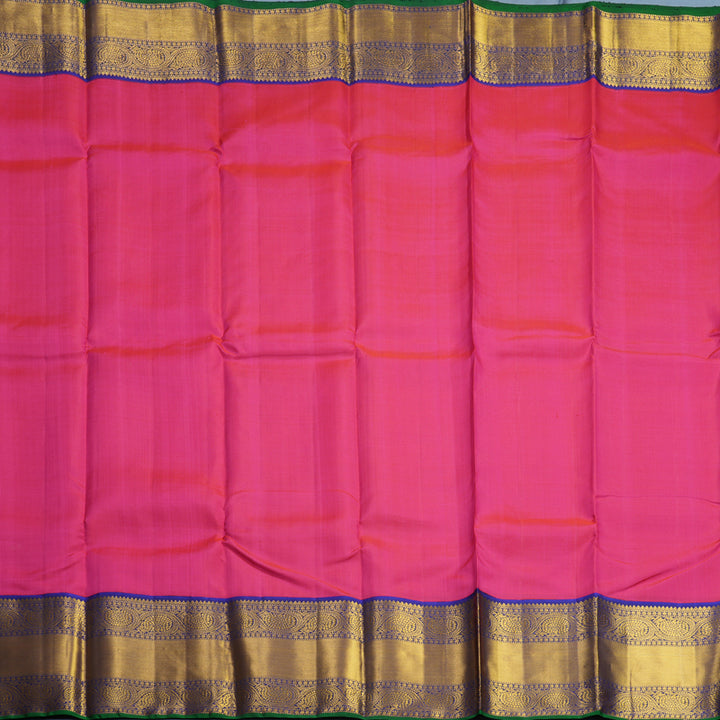 Hayagrivas Handloom Rani Pink Kanjivaram Silk Saree with Ms Blue Border KBE1597K9-1