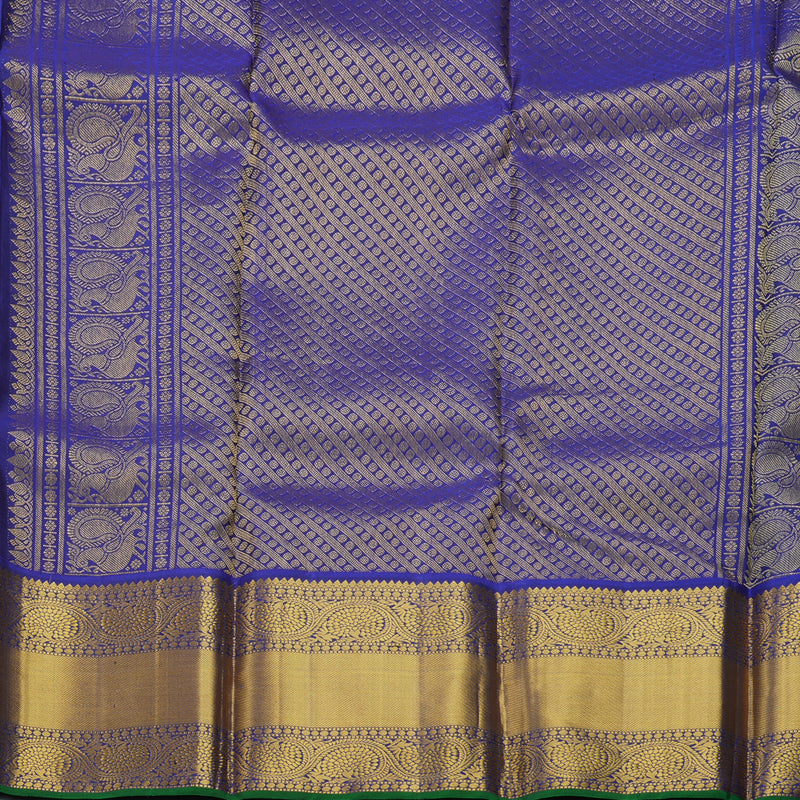 Hayagrivas Handloom Rani Pink Kanjivaram Silk Saree with Ms Blue Border KBE1597K9-1