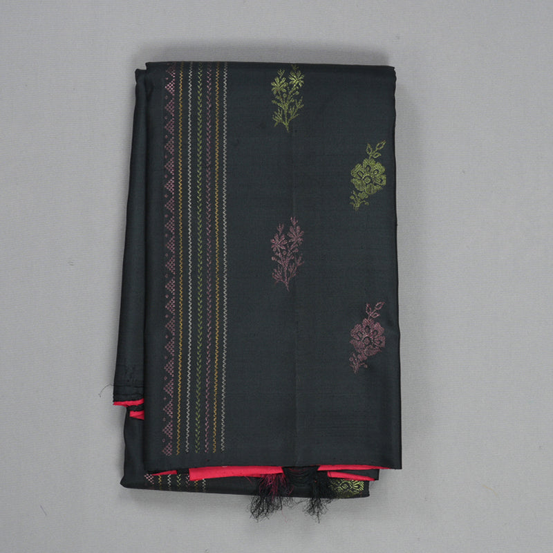 Hayagrivas Handloom Black Kanjivaram Silk Saree KBE1598K16-3