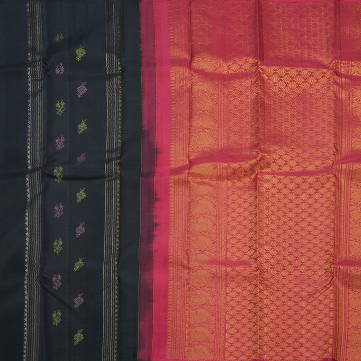 Hayagrivas Handloom Black Kanjivaram Silk Saree KBE1598K16-3