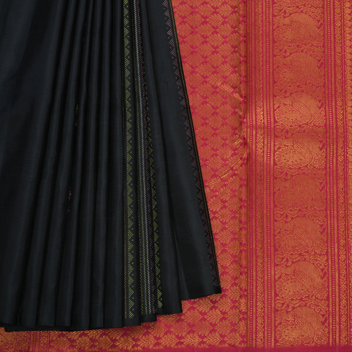 Hayagrivas Handloom Black Kanjivaram Silk Saree KBE1598K16-3