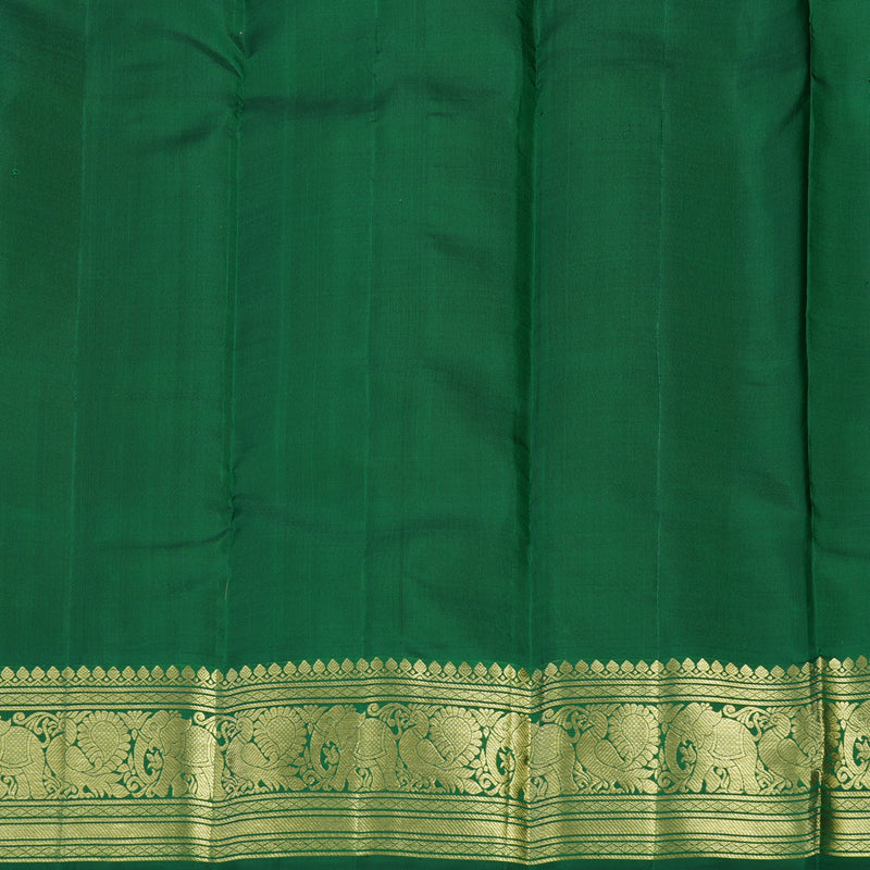 Hayagrivas Handloom Orange Kanjivaram Silk Saree with Bottle Green contrast KBE1599K3-4