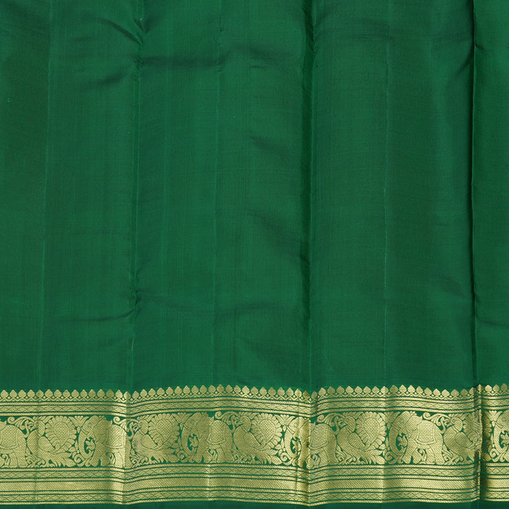 Hayagrivas Handloom Orange Kanjivaram Silk Saree with Bottle Green contrast KBE1599K3-4