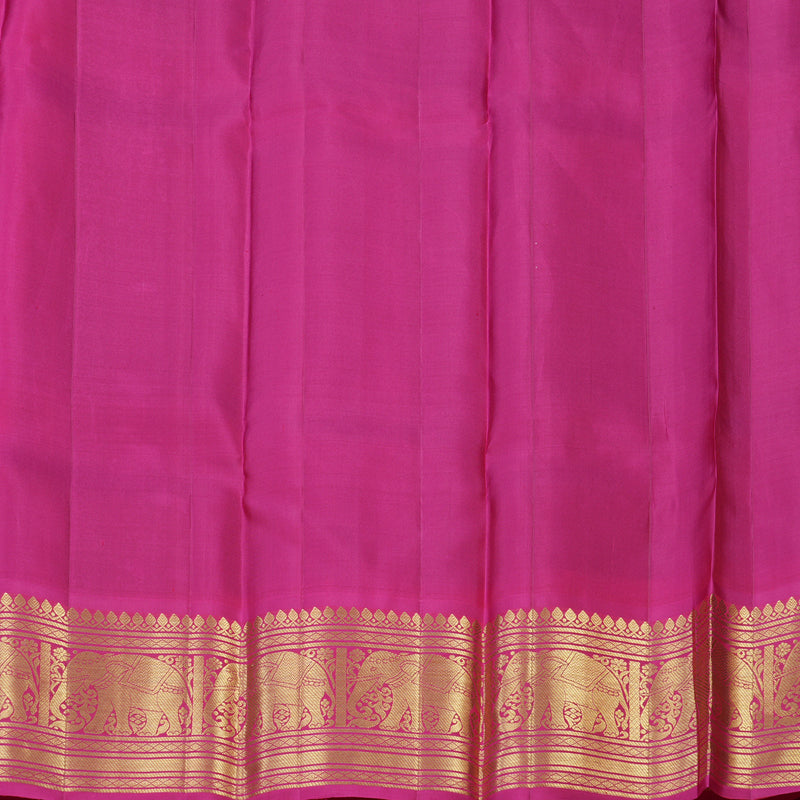 Hayagrivas Handloom Violet Kanjivaram Silk Saree with Rani Pink Border KBE1599K3-7