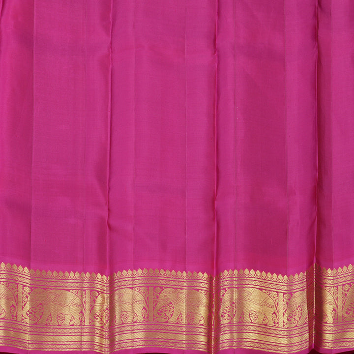Hayagrivas Handloom Violet Kanjivaram Silk Saree with Rani Pink Border KBE1599K3-7