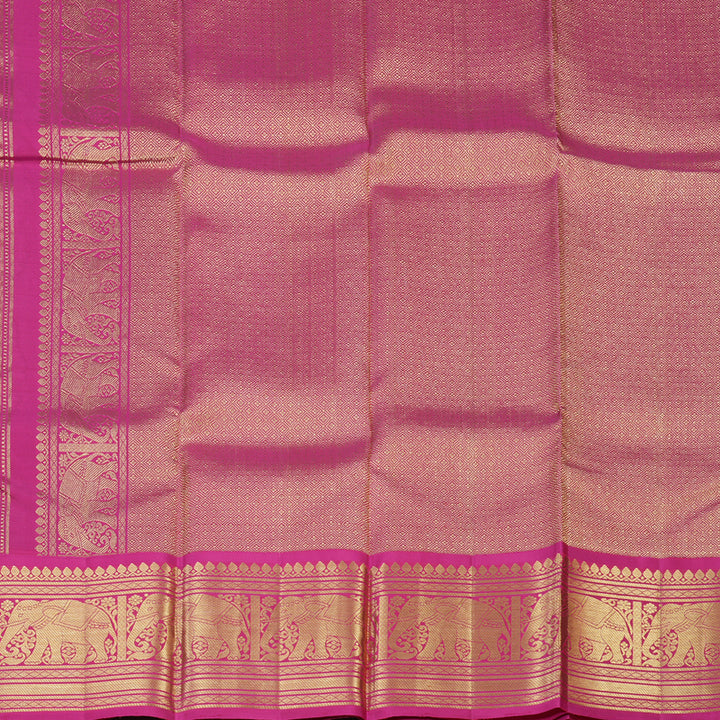 Hayagrivas Handloom Violet Kanjivaram Silk Saree with Rani Pink Border KBE1599K3-7