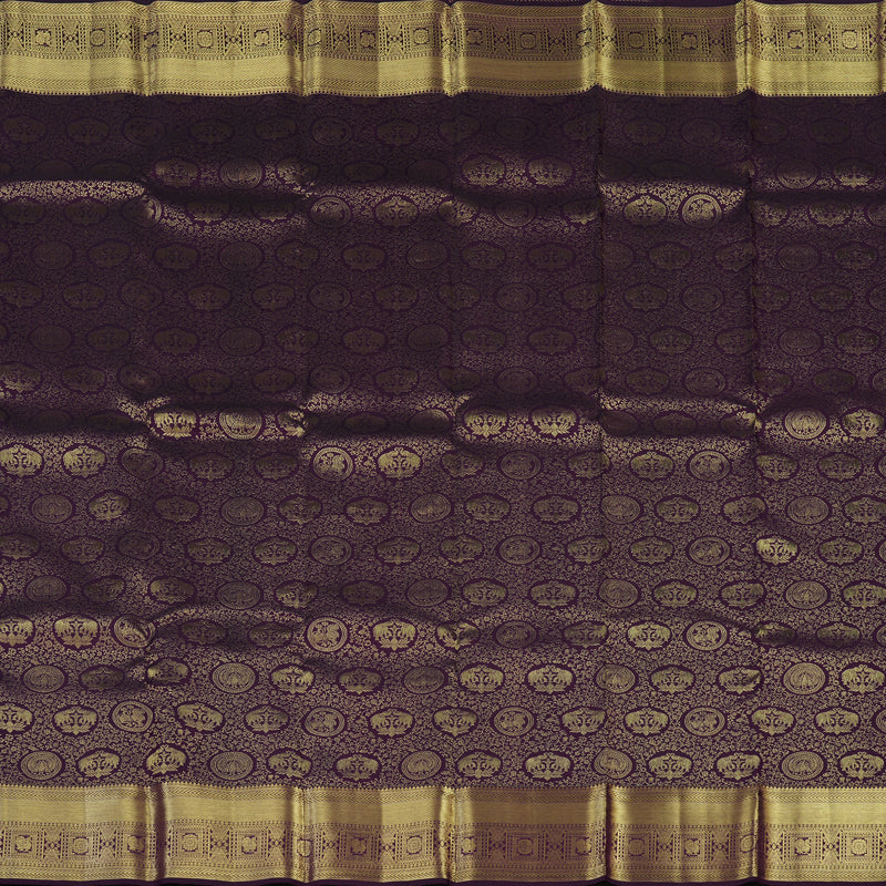 Hayagrivas Handloom Violet Kanjivaram Silk Saree KBE1599K4-1