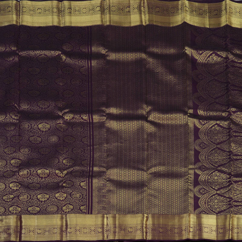 Hayagrivas Handloom Violet Kanjivaram Silk Saree KBE1599K4-1