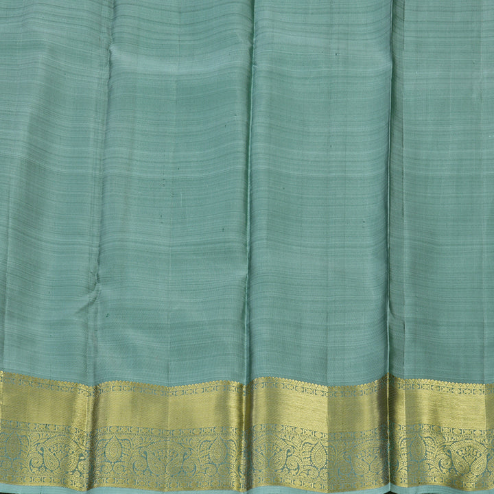 Hayagrivas Handloom Seafoam Teal Kanjivaram Silk Saree KBE1599K5-1