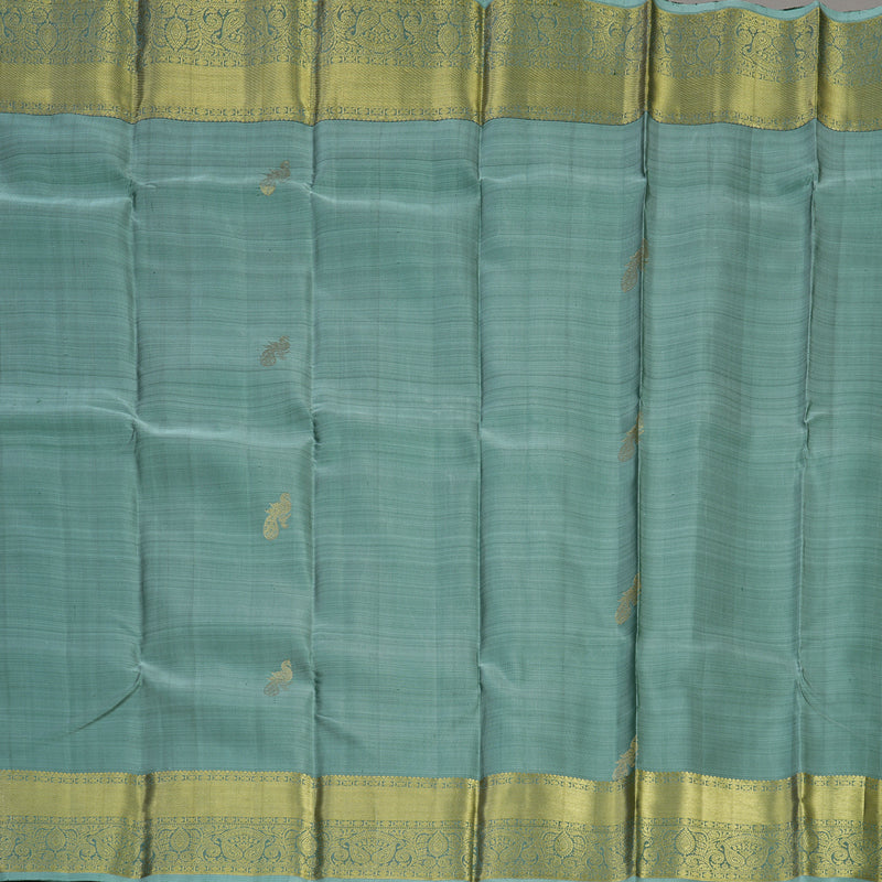 Hayagrivas Handloom Seafoam Teal Kanjivaram Silk Saree KBE1599K5-1