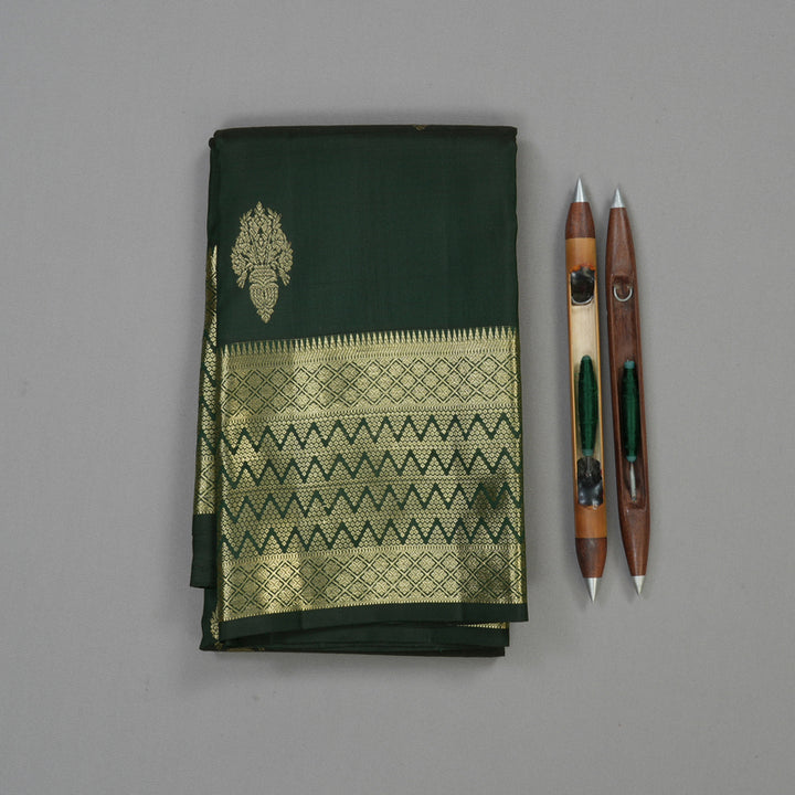 Hayagrivas Handloom Karum Pachai Kanjivaram Silk Saree KBE1599K5-2
