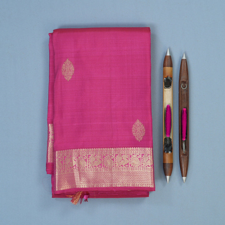 Hayagrivas Handloom Magenta Pink Kanjivaram Silk Saree KBE1599K5-3