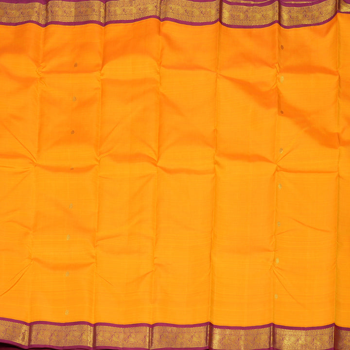 Hayagrivas Handloom Korvai Kanjivaram Silk Saree in Mango Orange with Maroon contrast KBE15D5-1