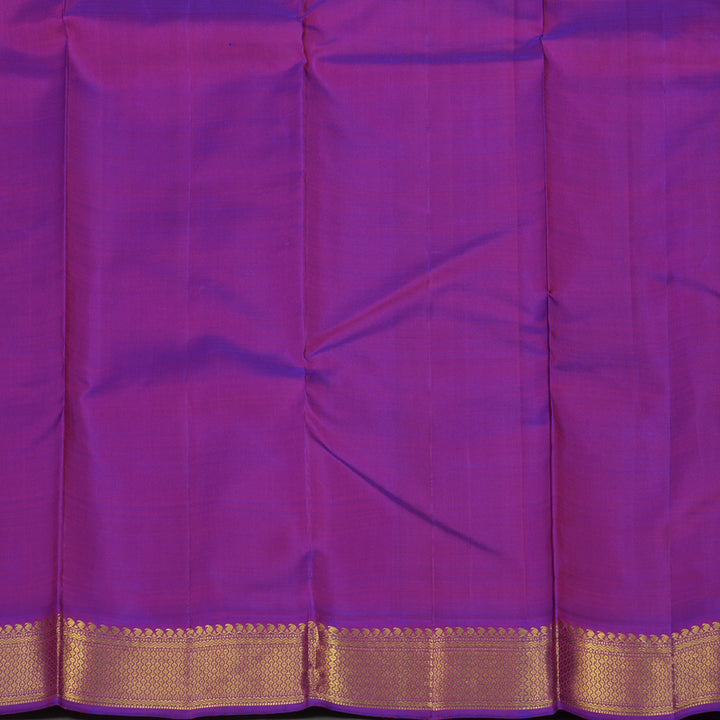 Hayagrivas Handloom Mustard Yellow Kanjivaram Silk Saree with Purple border KBE1600K5-1