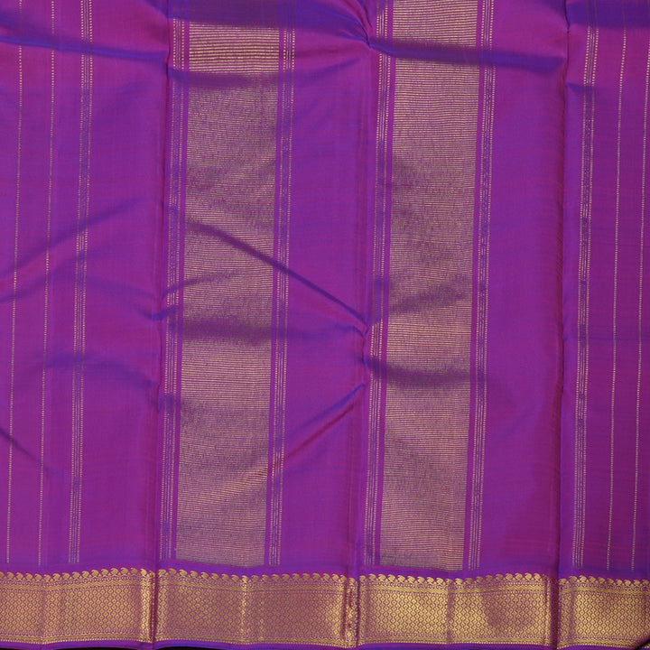 Hayagrivas Handloom Mustard Yellow Kanjivaram Silk Saree with Purple border KBE1600K5-1