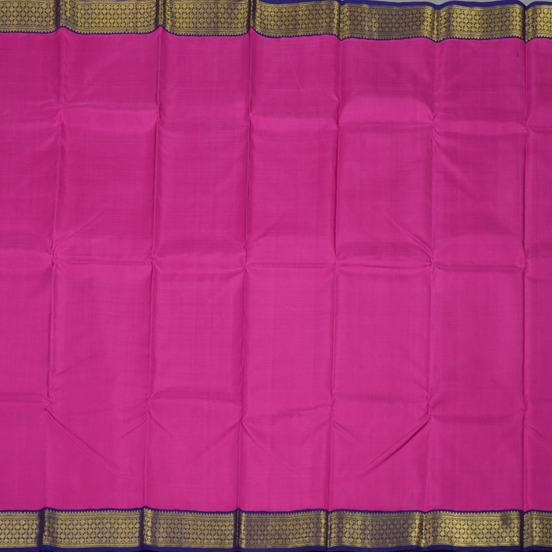 Hayagrivas Handloom Magenta Pink Kanjivaram Silk Saree with Navy Blue Border KBE1600K5-2