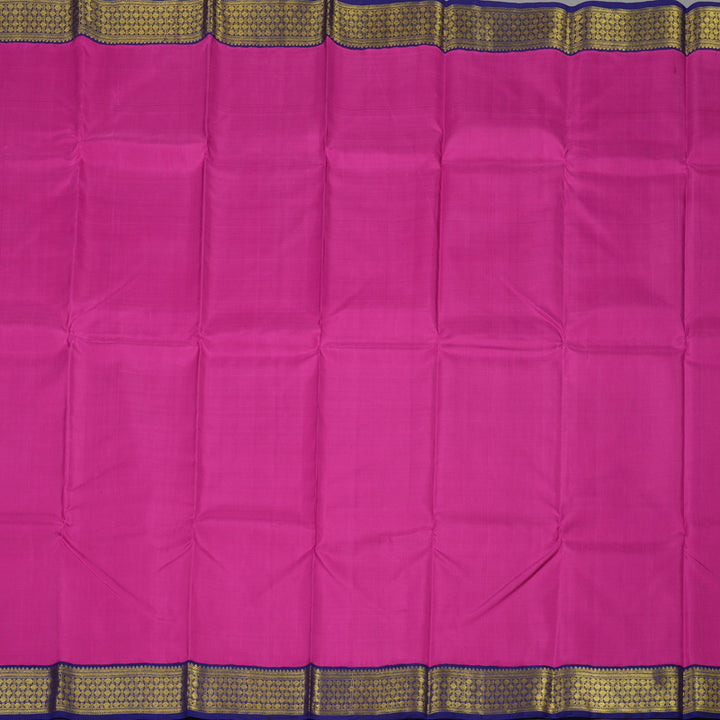 Hayagrivas Handloom Magenta Pink Kanjivaram Silk Saree with Navy Blue Border KBE1600K5-2