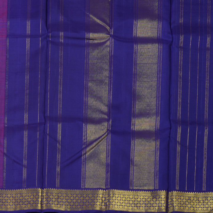 Hayagrivas Handloom Magenta Pink Kanjivaram Silk Saree with Navy Blue Border KBE1600K5-2