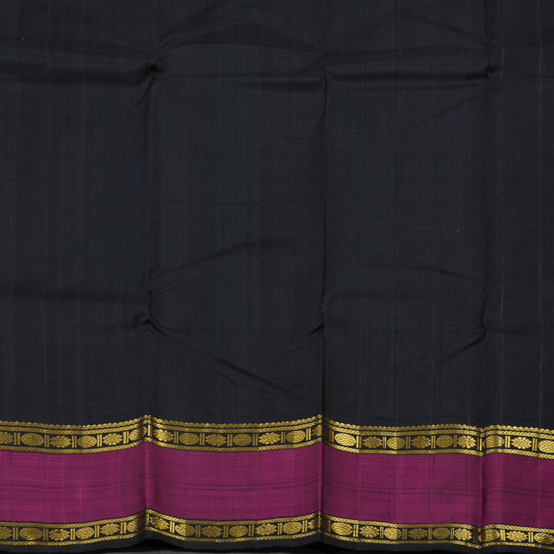 Hayagrivas Handloom Mustard Yellow Kanjivaram Silk Saree with Wine Purple border KBE1600K6-1