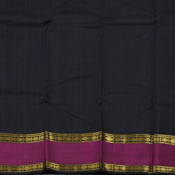 Hayagrivas Handloom Mustard Yellow Kanjivaram Silk Saree with Wine Purple border KBE1600K6-1