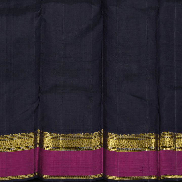 Hayagrivas Handloom Cream Kanjivaram Silk Saree with Black contrast KBE1600K6-2
