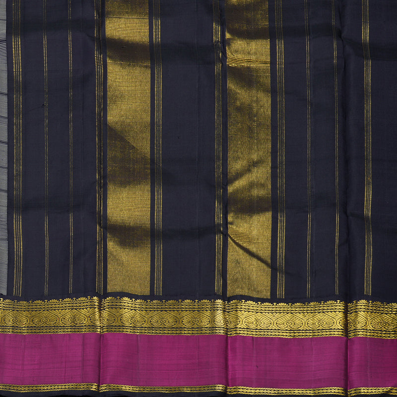 Hayagrivas Handloom Cream Kanjivaram Silk Saree with Black contrast KBE1600K6-2