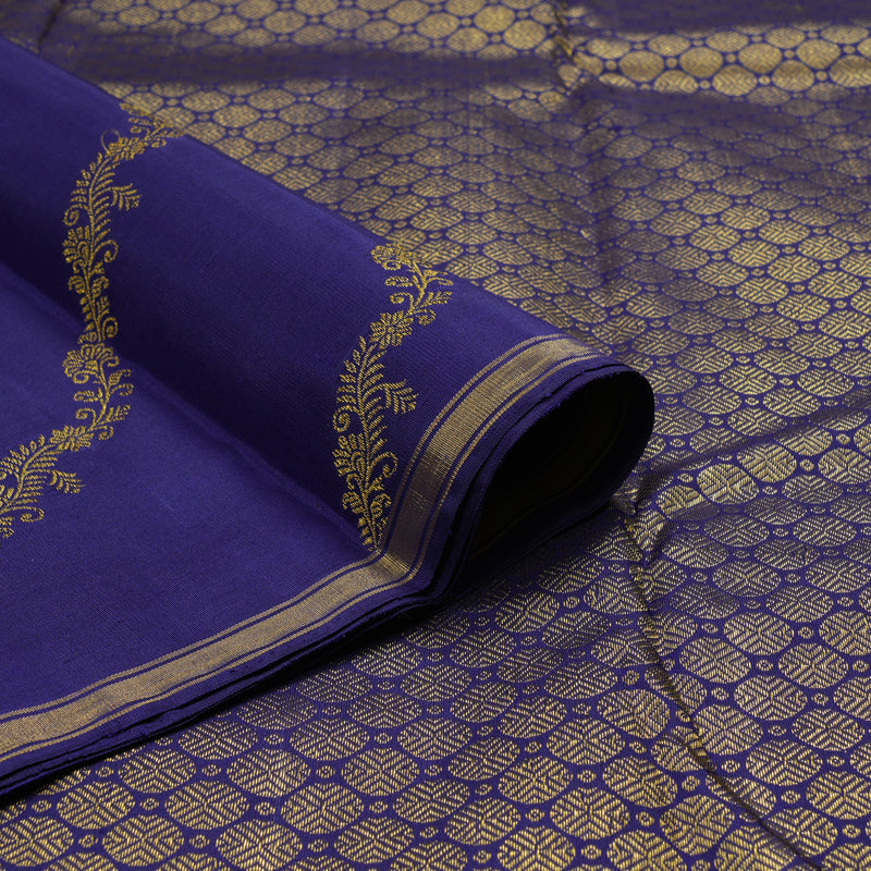 Hayagrivas Handloom Purplish Blue Kanjivaram Silk Saree KBE1601K11-1