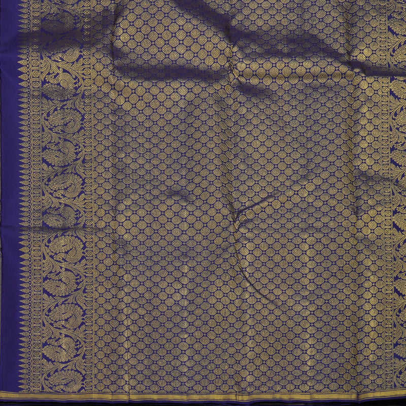 Hayagrivas Handloom Purplish Blue Kanjivaram Silk Saree KBE1601K11-1