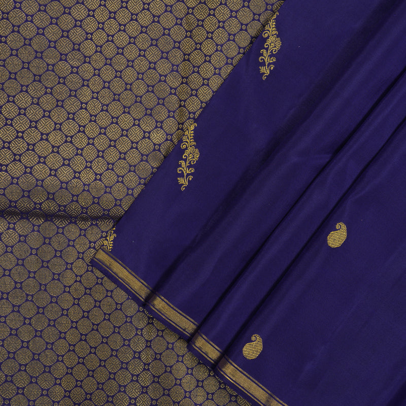 Hayagrivas Handloom Purplish Blue Kanjivaram Silk Saree KBE1601K11-1