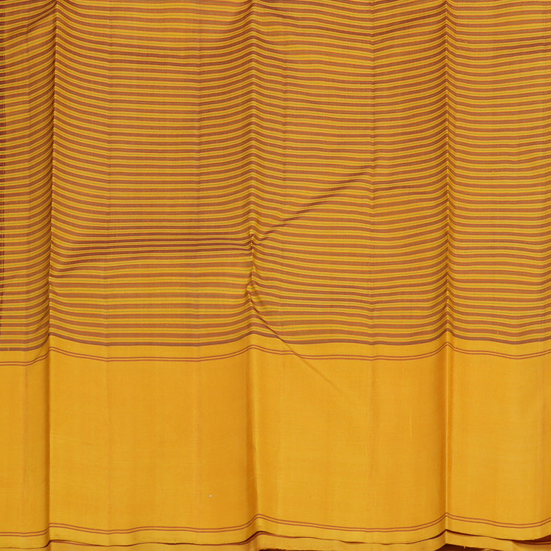 Hayagrivas Handloom Thread Work Silk Saree in Mustard & Maroon Checks KBE1601K2-1