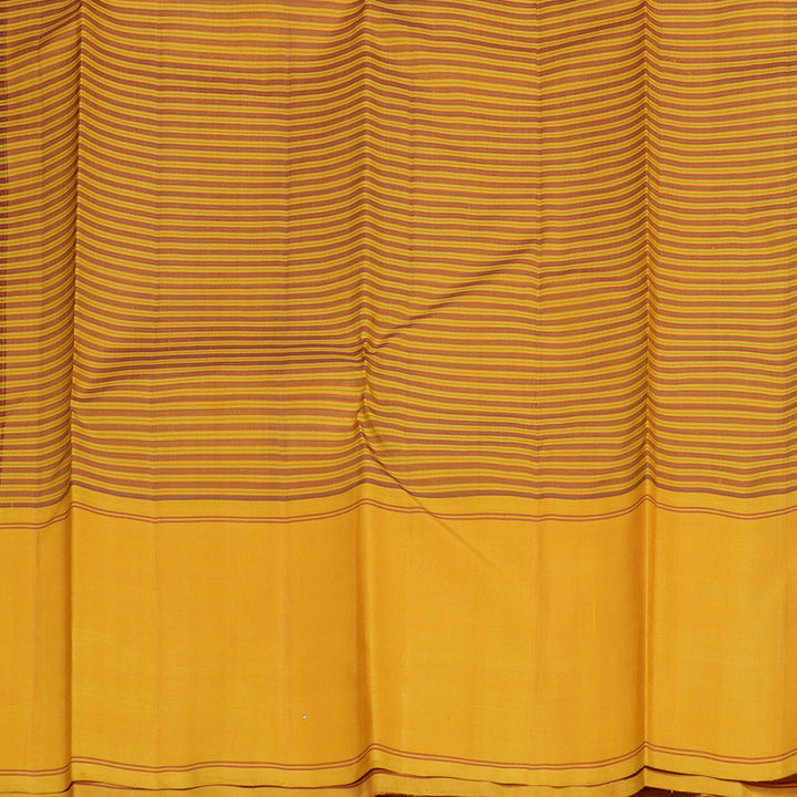 Hayagrivas Handloom Thread Work Silk Saree in Mustard & Maroon Checks KBE1601K2-1