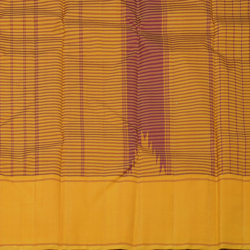Hayagrivas Handloom Thread Work Silk Saree in Mustard & Maroon Checks KBE1601K2-1