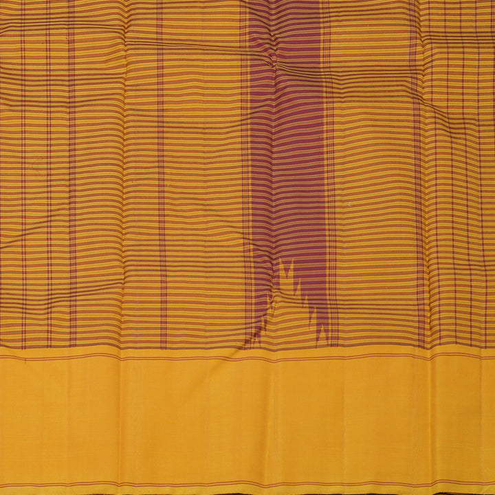 Hayagrivas Handloom Thread Work Silk Saree in Mustard & Maroon Checks KBE1601K2-1