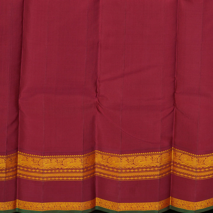 Hayagrivas Handloom Yellow Kanjivaram Silk Saree with Maroon Border KBE1601K4-1